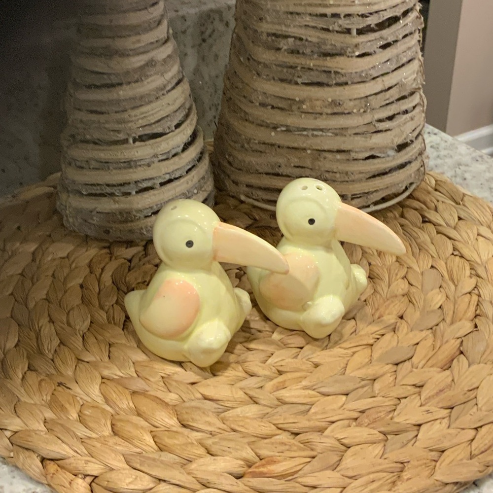 Yellow and Pink Bird Salt and Pepper Shakers